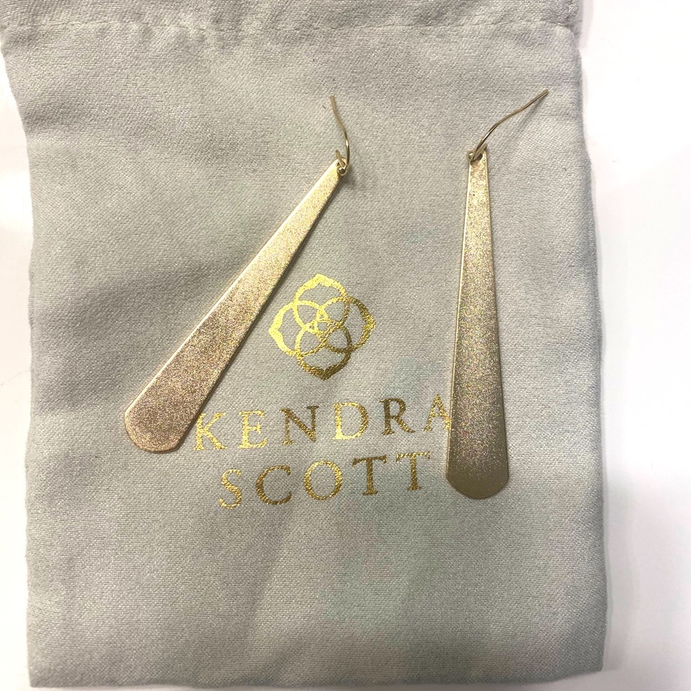 Kendra Scott Gold Hammered Dangle Earrings